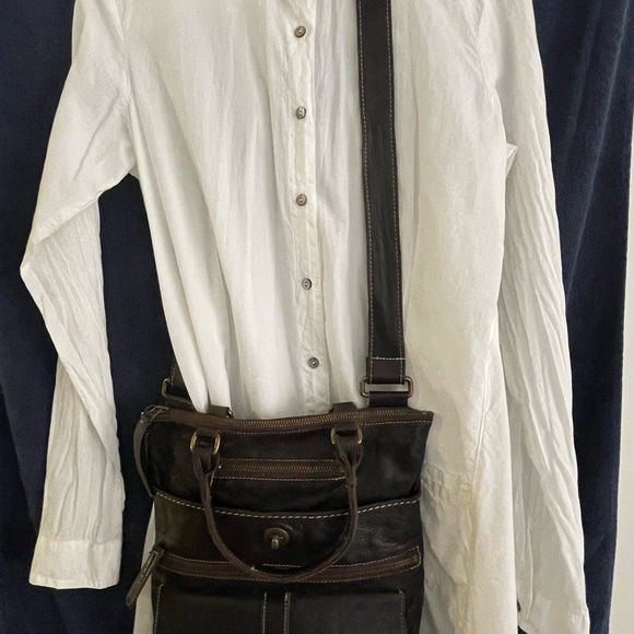 NWT Stewart & Brown white organic cotton button down shirtdress. - Picture 3 of 12